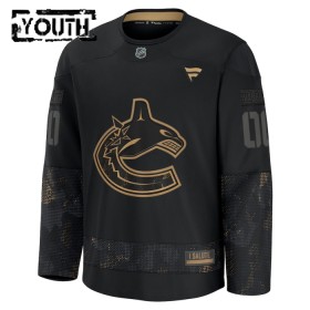 Dresovi Vancouver Canucks 2024-25 Fanatics Military Appreciation Practice Custom Crno - Dječji